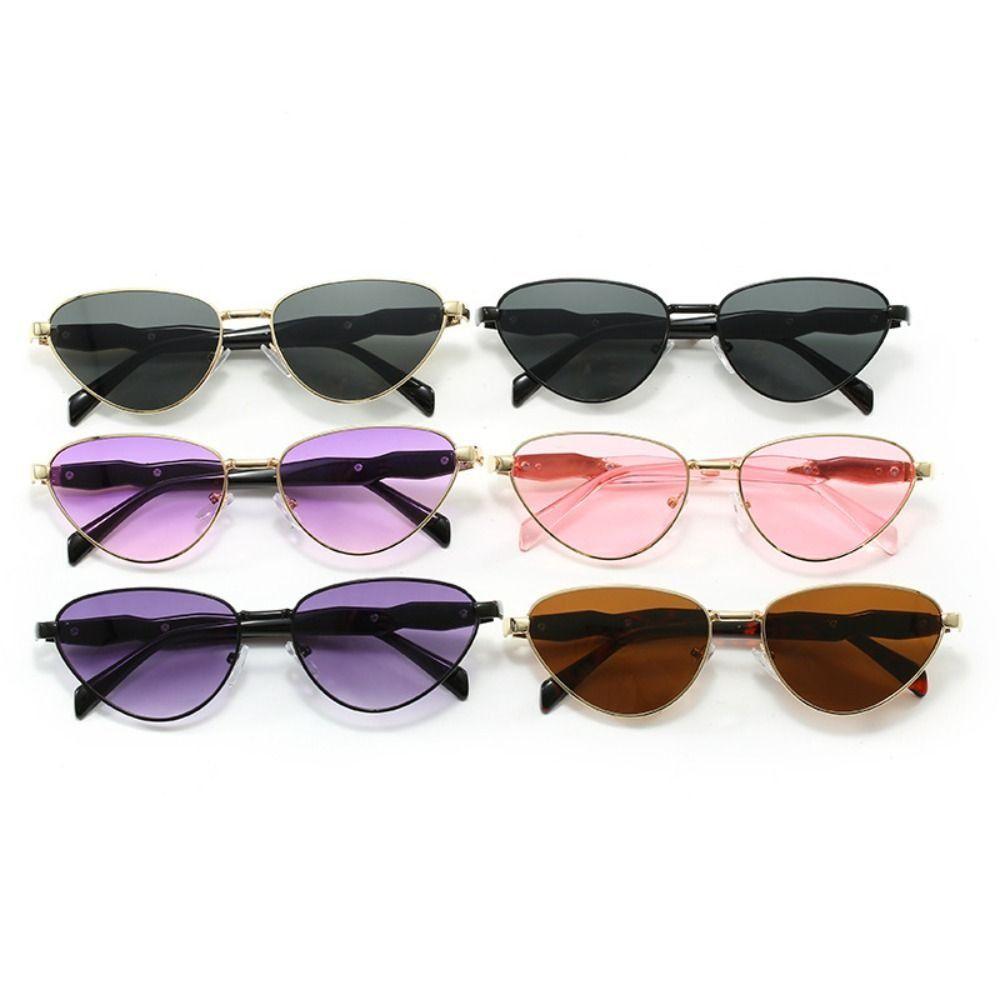 New Triangle Sun Glasses Zinc Zinc Alloy Spicy Girls Shades Glasses Fashion Cat Eye Sunglasses  Outdoor