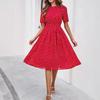 Women's Spring and Summer Temperament Casual Polka Dot Lace-up Print Dress