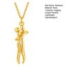 Golden Hugging Couple Pendant Necklace Lightweight Hypoallergenic Embrace Men Women Chain Necklace Fashion Jewelry Accessories Birthday Gift