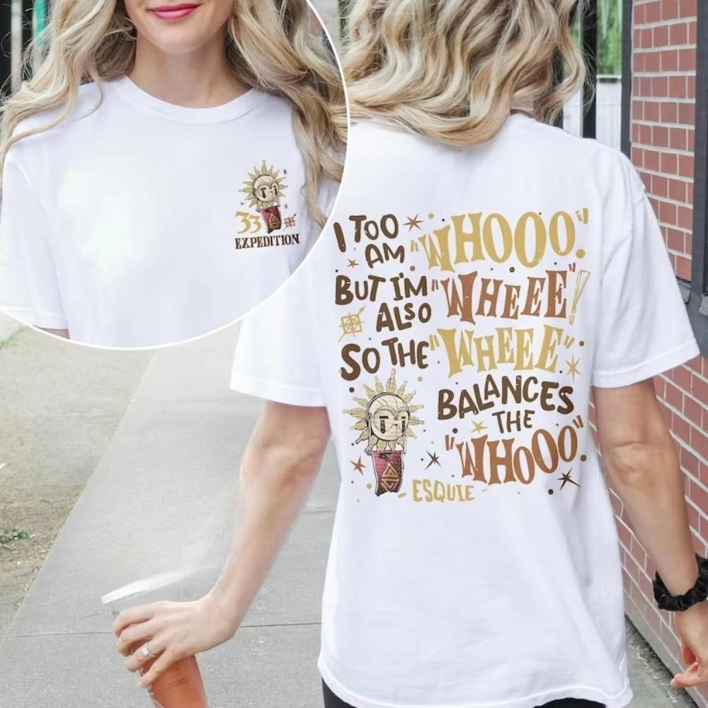 Esquie Clair Obscur Expedition 33 Women Shirt Funny Esquie Tshirt Expedition 33 Tee 2 Sided Game Shirt Women Clothing