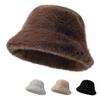 New Cool Women Warm Thick Bucket Hats Lady Female Cool Panama Autumn Winter Outdoor Solid Color Fisherman Cap Hat For Women