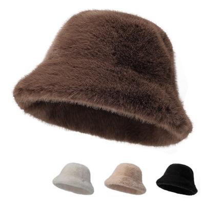 New Cool Women Warm Thick Bucket Hats Lady Female Cool Panama Autumn Winter Outdoor Solid Color Fisherman Cap Hat For Women