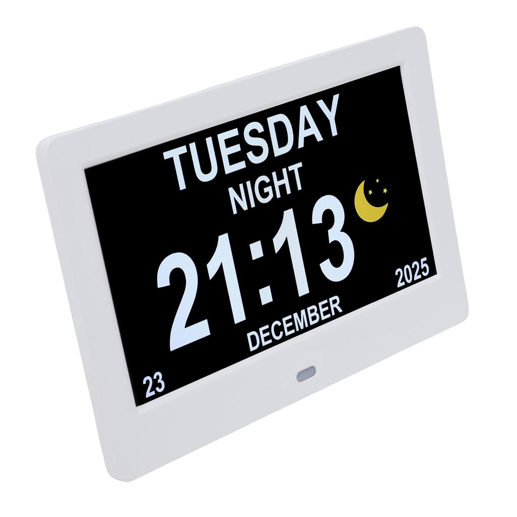 Digital Calendar Clock 7in Large Display Date Time with Reminders Day Night Dimmable Key Remote Control