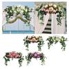 Wedding of flowers decor a rustic artificial flower with green leaves for the
