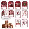 Festive Stationery Supplies Christmas Thank You Stickers, Red And Black Plaid Print Decorative Labels, Handwritten Blessings Tags with Writing
