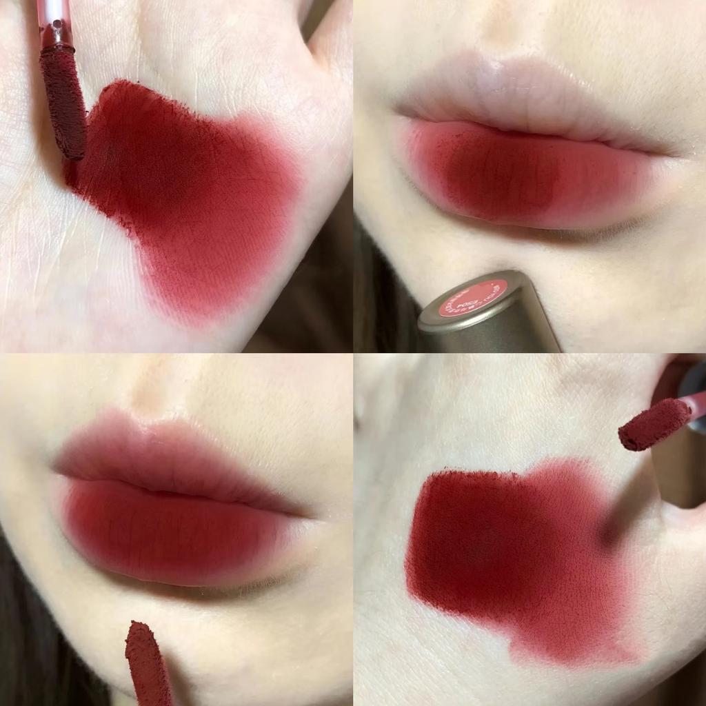 Dark Red Velvet Matte Lipstick Waterproof Long Lasting Matte Lip Glaze Lipgloss Non-Stick Cup Makeup Lip Tint Cosmetic Makeup
