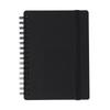 MUJI Premium Paper Double Ring Notebook A6 80 Sheets Elastic Closure Black 6mm Horizontal Lines
