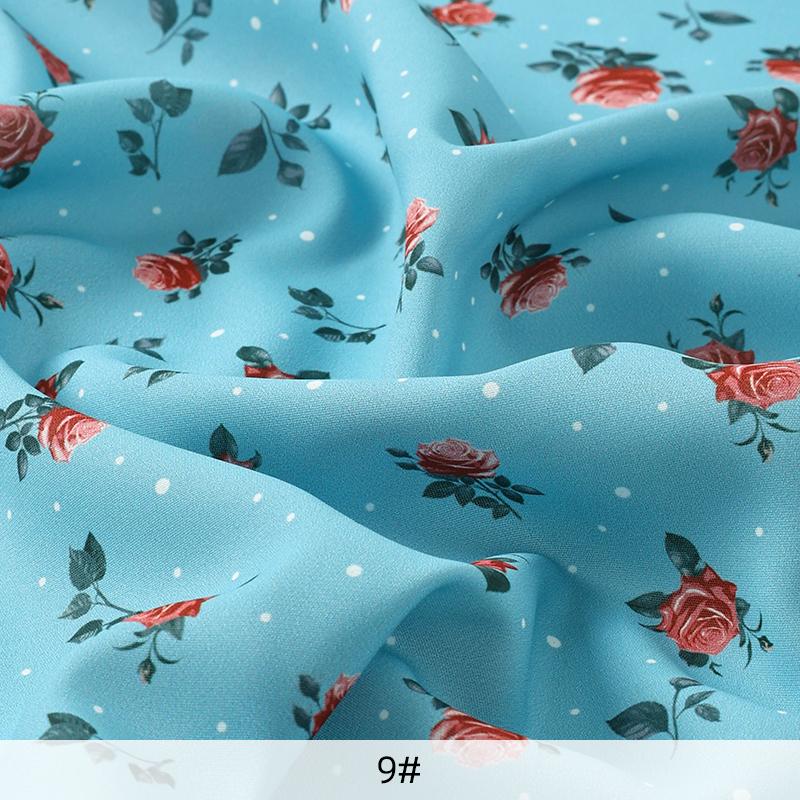 0,5 m/1 m/2 m Mjuk Rosmönstrad Chiffongtyg för Sömnad av Sommarklänningar, Skjortor, Sängkläder, Handgjorda DIY-Klädtyger TJ22839