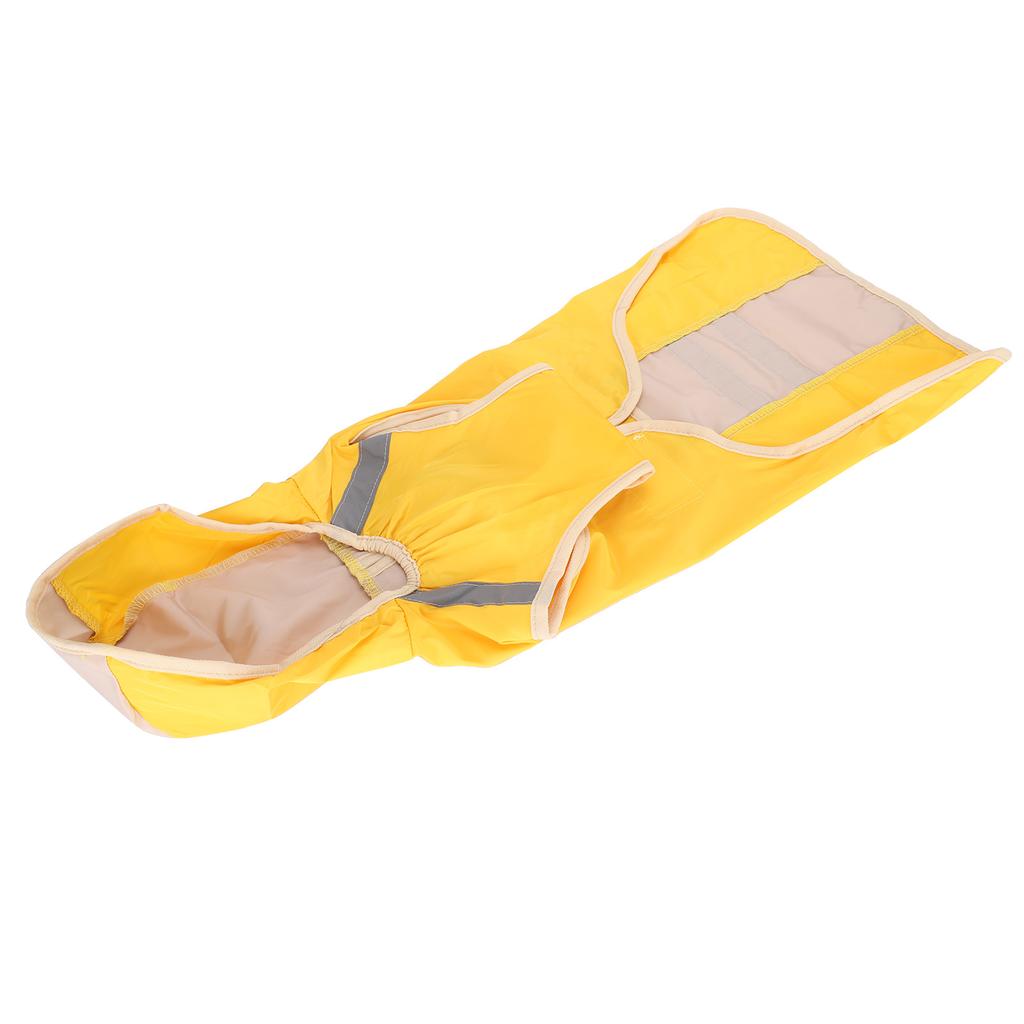 Dog Raincoat Waterproof Adjustable Lightweight Pet Rain Jacket with Safety Reflective StripeYellow S