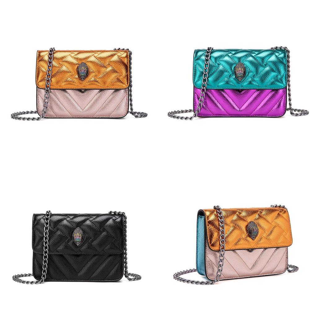 Fashion Color Blocked Eagle Head Decoration Women Casual Shoulder Chain Bag For Daily Use