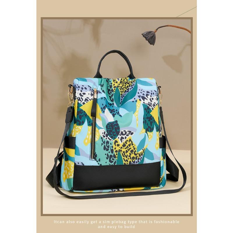 Plecak z tkaniny Oxford z nadrukiem dla kobiet, lekka torba podróżna na co dzień dla kobiet, plecak dla kobiet