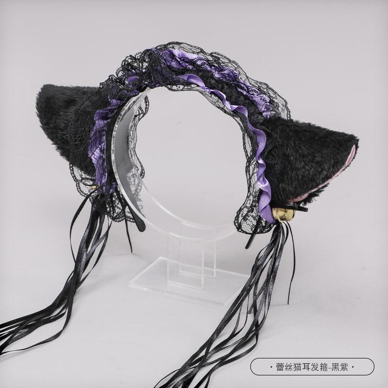 A cosplay prop accessory cat lady hair accessory animal ear maid accessory bell cat ear headband