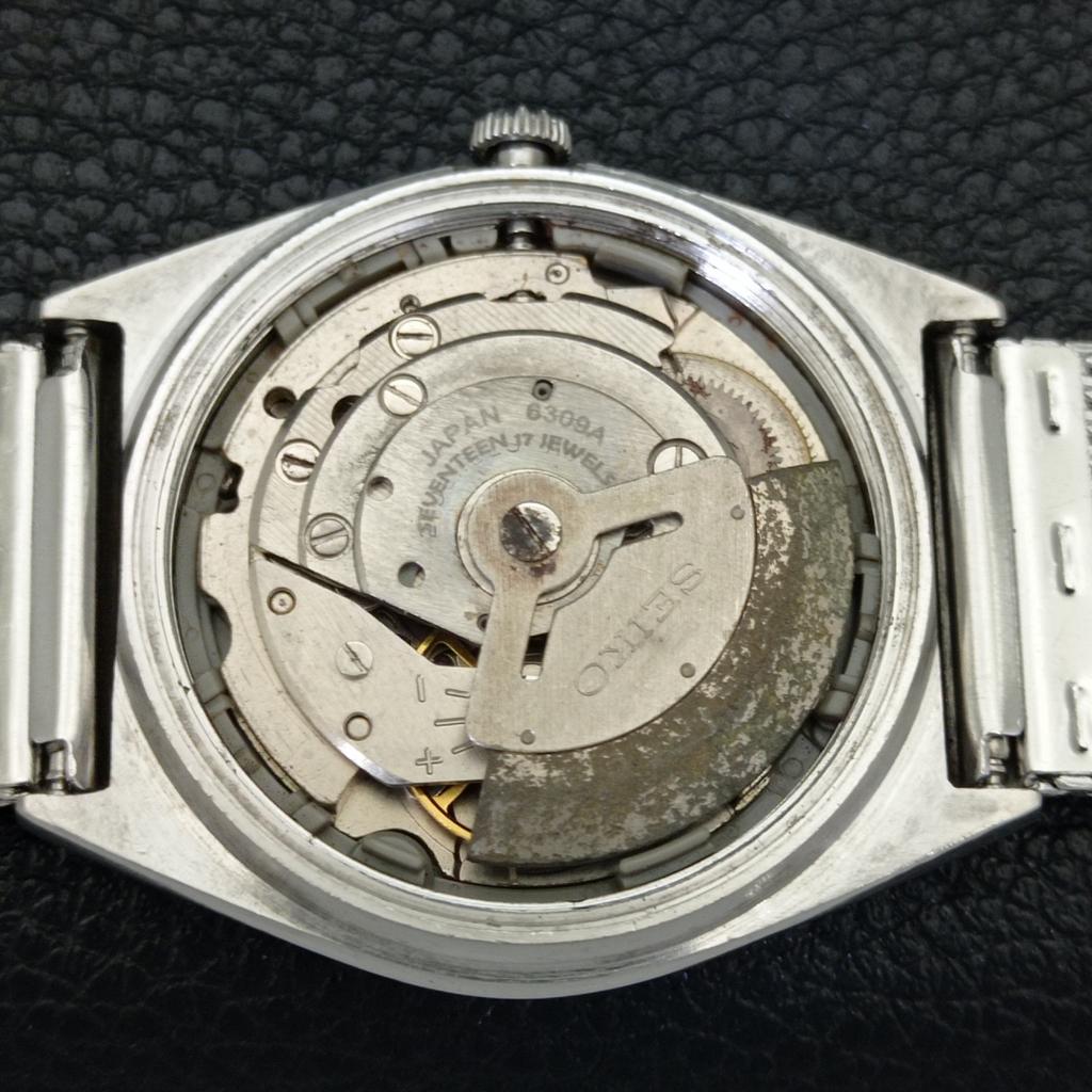 AUTOMATIC 6309A VINTAGE SEIKO 5 JAPAN MENS GREEN COLOR DIAL WATCH A701642-5 R206c-a701642