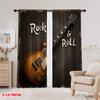2D Flat Printing 2pcs Party Curtains Rock Guitar Protecting Privacy Festive Wall Decor for Apartment Decoration