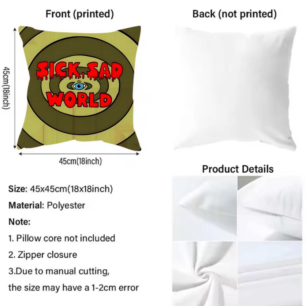 Anime D-Daria Cushion Cover Pattern Printed Pillowcase for Living Room Sofa Cushion Cover & Bedroom Decor