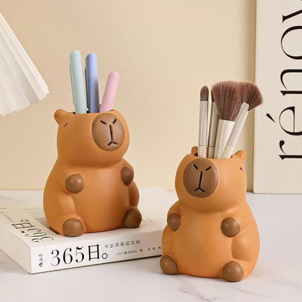 Interesting Capybara Pen Holder Ornament Capybara Stationery Organizer  Makeup Brush