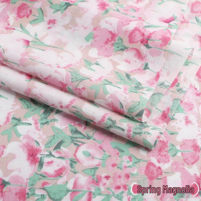Pure Cotton Floral Poplin Fabric for Girls' Summer Dresses – Fresh Pastoral Print