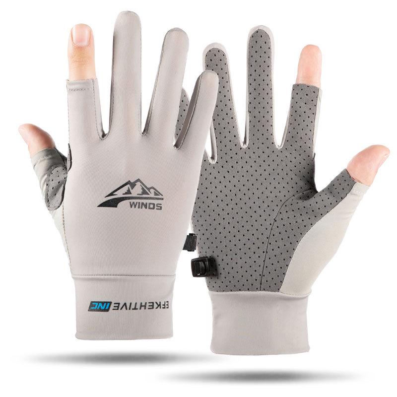 Ice Silk Unisex Fingerless Gloves: Lightweight Sun Protection for Outdoor Activities
