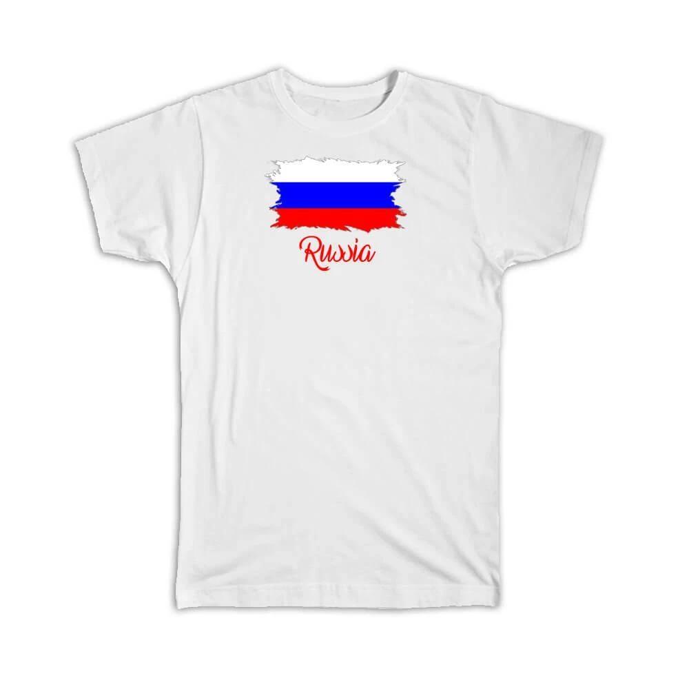 Gift T-Shirt : Russia Flag Russian Country Expat S