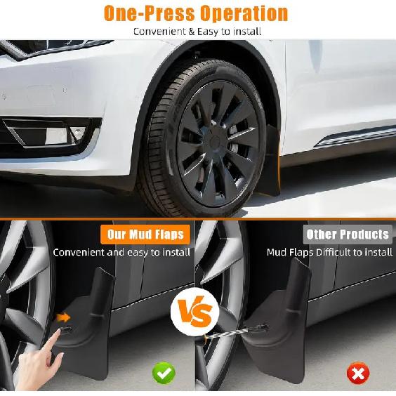 Front and Rear Dedicated TPE Mudguard For Tesla Model Y Juniper 2025 2026 Mud Flaps Mudflap Guards Front Wheel Fender MudGuard
