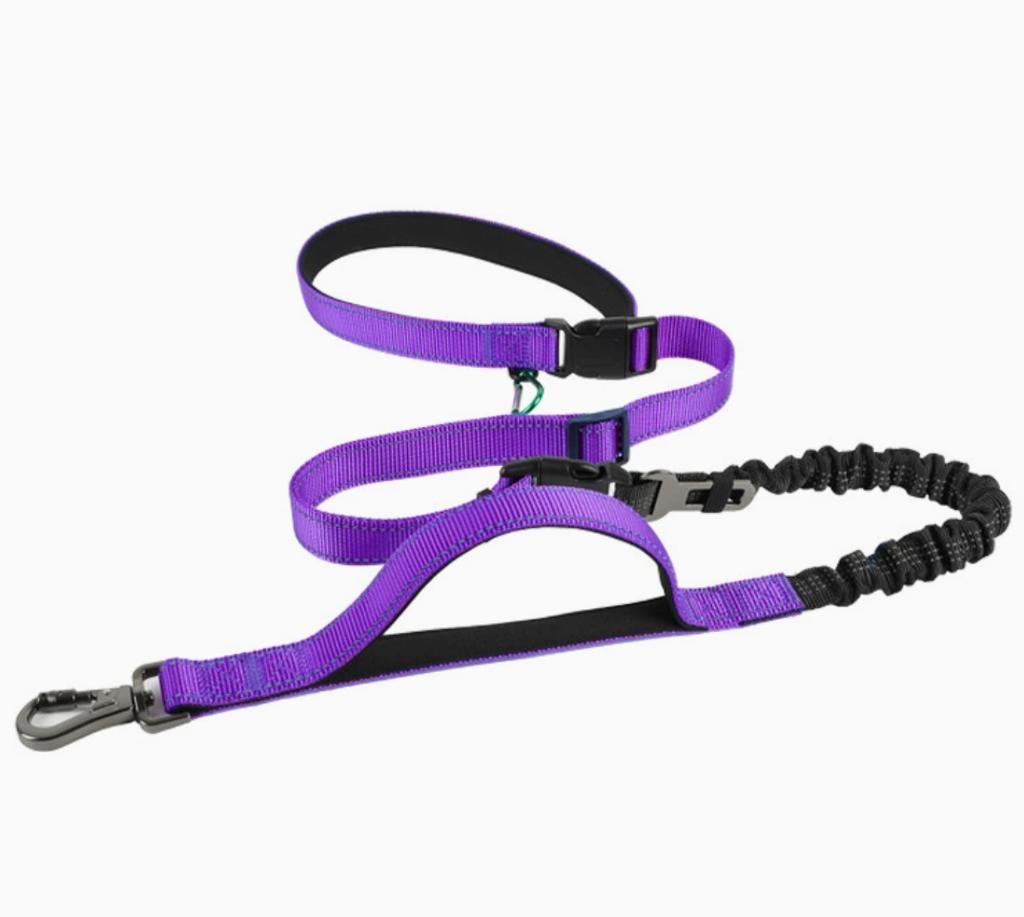 Shock‑Absorbing Bungee Hands‑Free Dog Leash Waist Belt Adjustable Nylon Pet Lead For Jogging Running Walking Large Medium Dogs