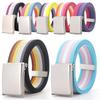 Colorful Metel Buckle Belt Adjustable Nylon Braided Belt Fashion Waistband  Unisex