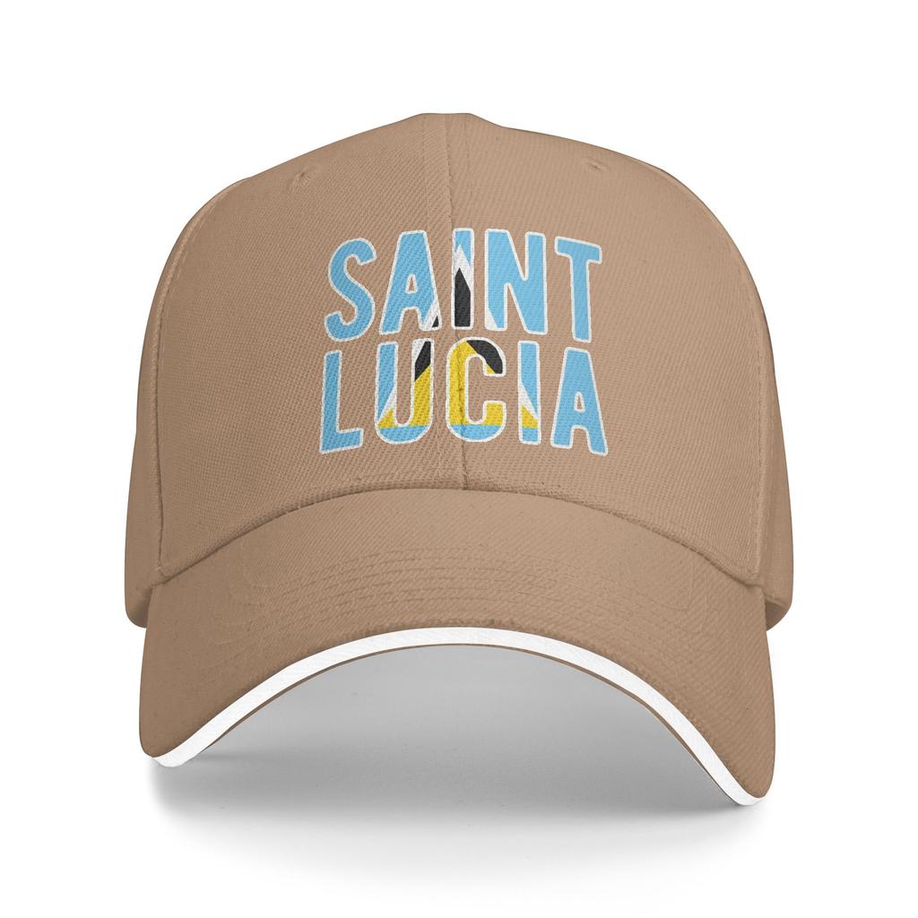 Saint Lucia Flag Sun Baseball Cap Summer Couple Women  Design Trucker Hat High Quality Streetwear Outdoor Sports Baseball Caps