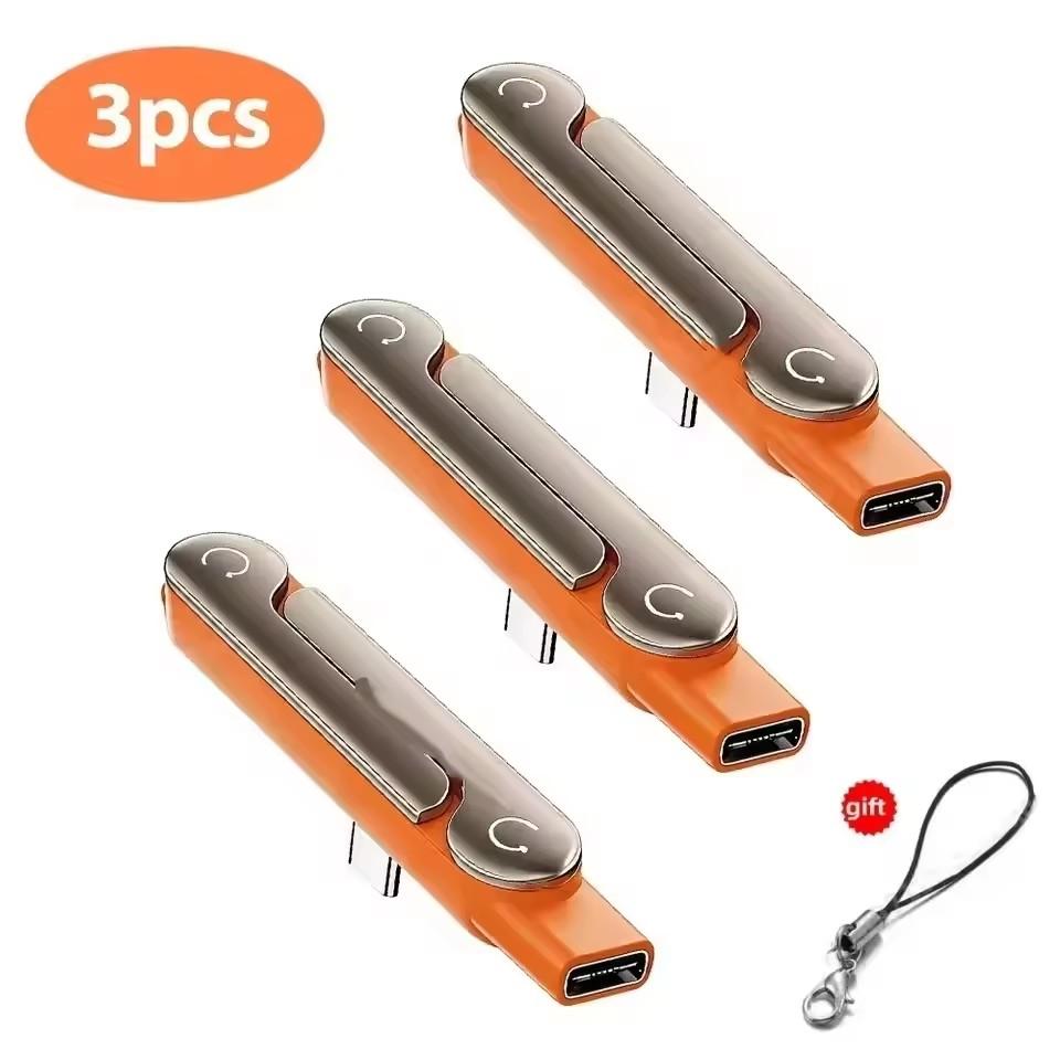 1/2/3PCS Type C Phone Charging Bracket Adapter 240W Fast Charging OTG Type-C Male to USB-C Female Converter With