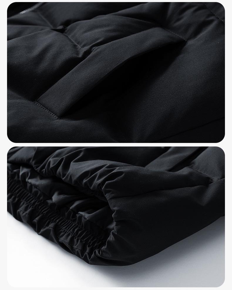 90% White Duck Down Puffer Jacket - Stand Collar, Fashionable, Trendy & Warm Outerwear