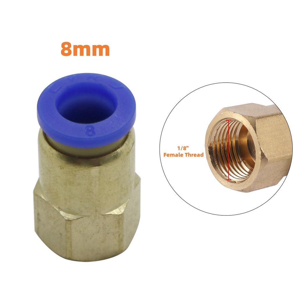 Pneumatic Air Pipe Quick Connector 1/8" 1/4" 3/8" 1/2" Female Thread To 4/6/8mm Irrigation Washing Slip-lock Straight Joint 3Pcs