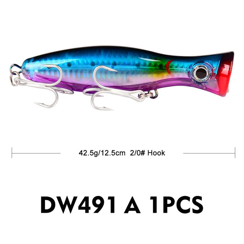 13CM/43G Plastic Hard Bait Fake Fish Bait Popa Lua Big Mouth Wave Crawling Bionic Lure for Fishing