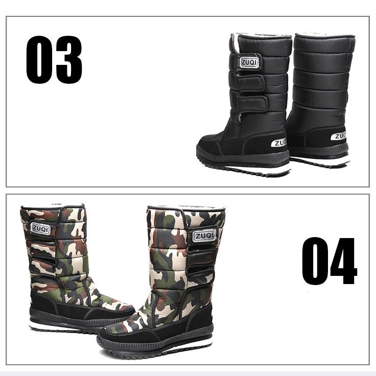 Men's Snow Boots Platform Mid-Calf Lined Waterproof Snow Boots Warm