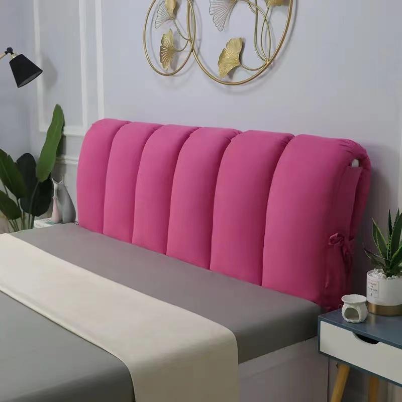 Removable Washable Soft Headboard Pillow High Rebound Sponge Backrest Headboard Cover Luxury Suede King Queen Size Head Cover