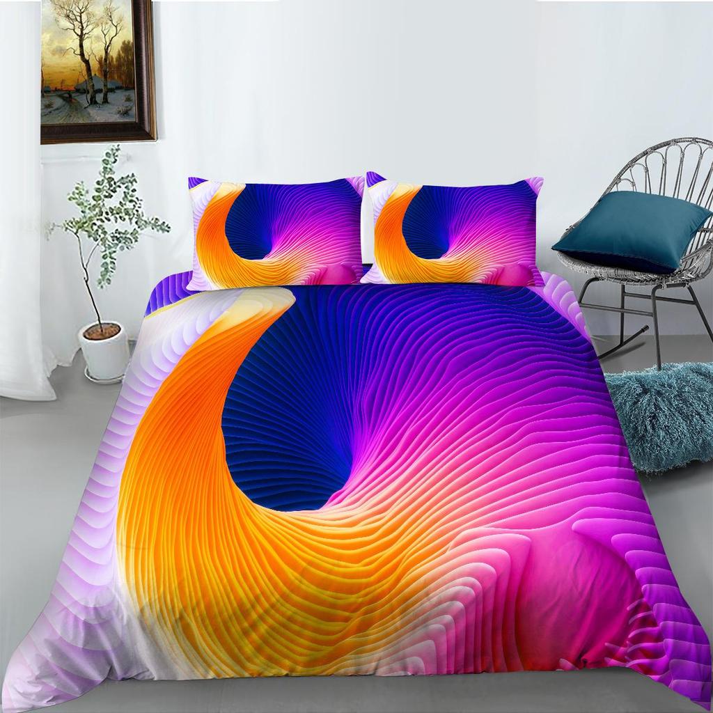3D Color Pattern Bedding Single Double Bed Full Size Luxury Family Pillowcases and Quilt Covers 2-3 Pieces