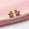 Purple Gold Small Cherry Stud Earrings Fashionable Simple Rose Gold Plated Colored Gold Earrings