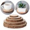 5pcs Natural Round Wood Coasters Cup Pad Tea Coffee Mug Mat Drinks Holder Table Mat Wooden Coasters DIY Craft Home Kitchen Decor