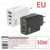 30W Multi-Port Phone Charger with QC3.0 Fast Charging, EU/US/UK Standard