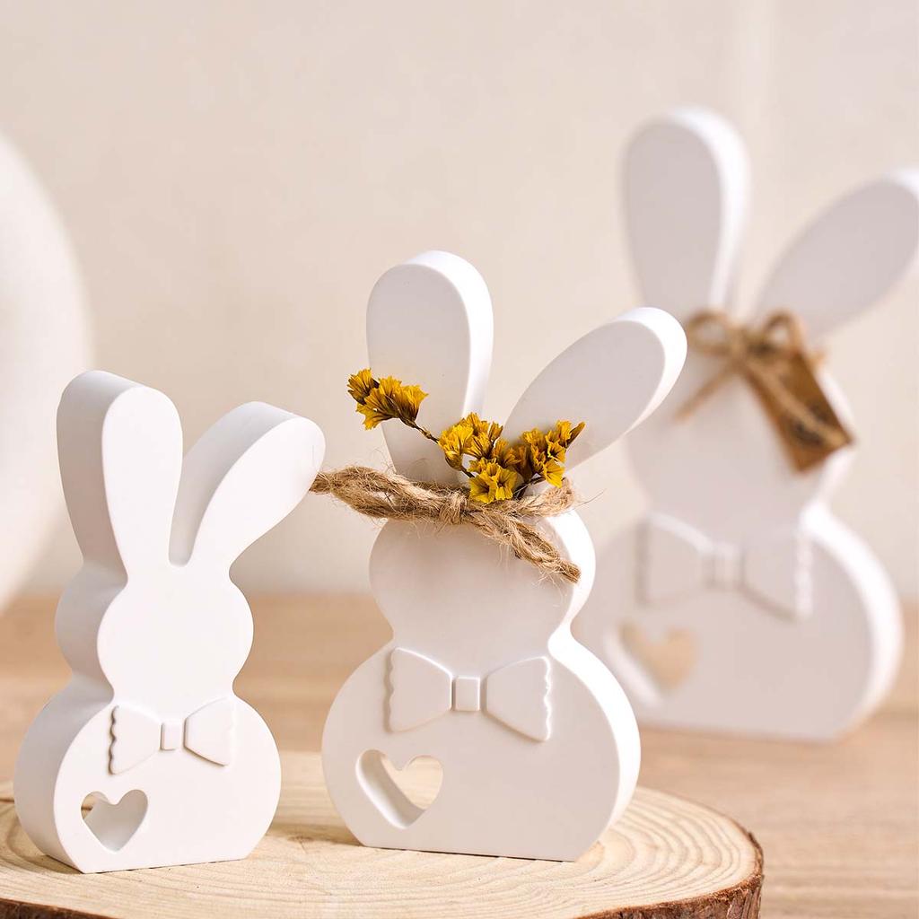 3D Heart Rabbit Silicone Mold DIY Easter Bunny Ornaments Crafts Making Aromath Soap Plaster Resin Casting Molds Home Dec Supplie