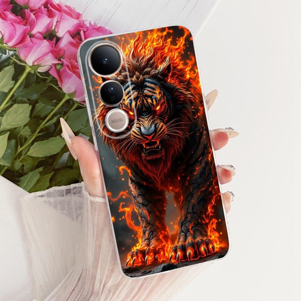 Clear Casing For Vivo V2440 Cover For Vivo V50 Lite 5G Case Cute Cat Fashion Butterfly 2D Painted Soft TPU