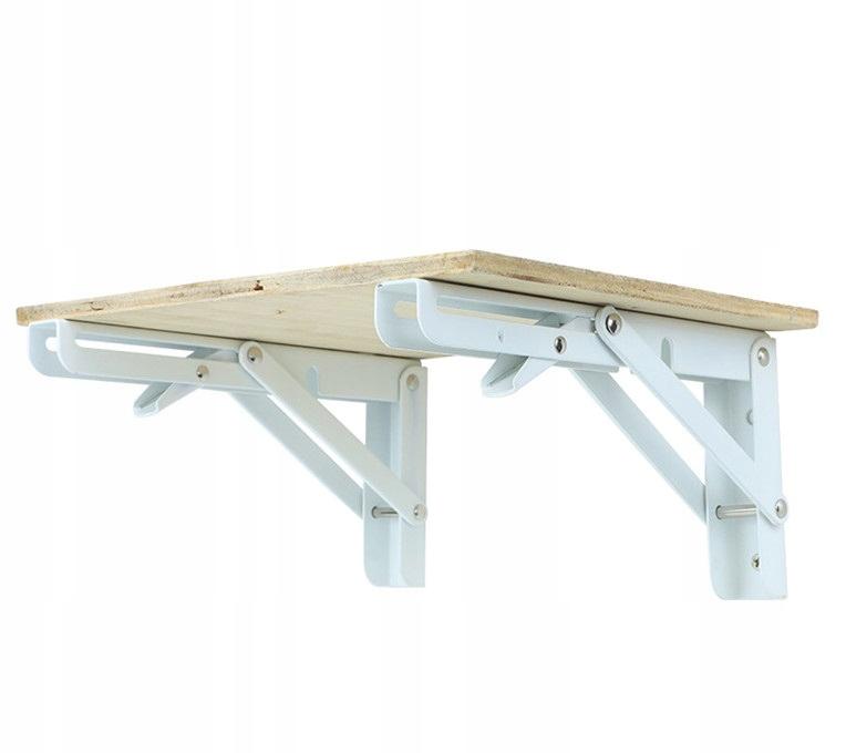 2X Foldable Table Top Shelf Support Bracket Strong Durable - 450 White Tmy