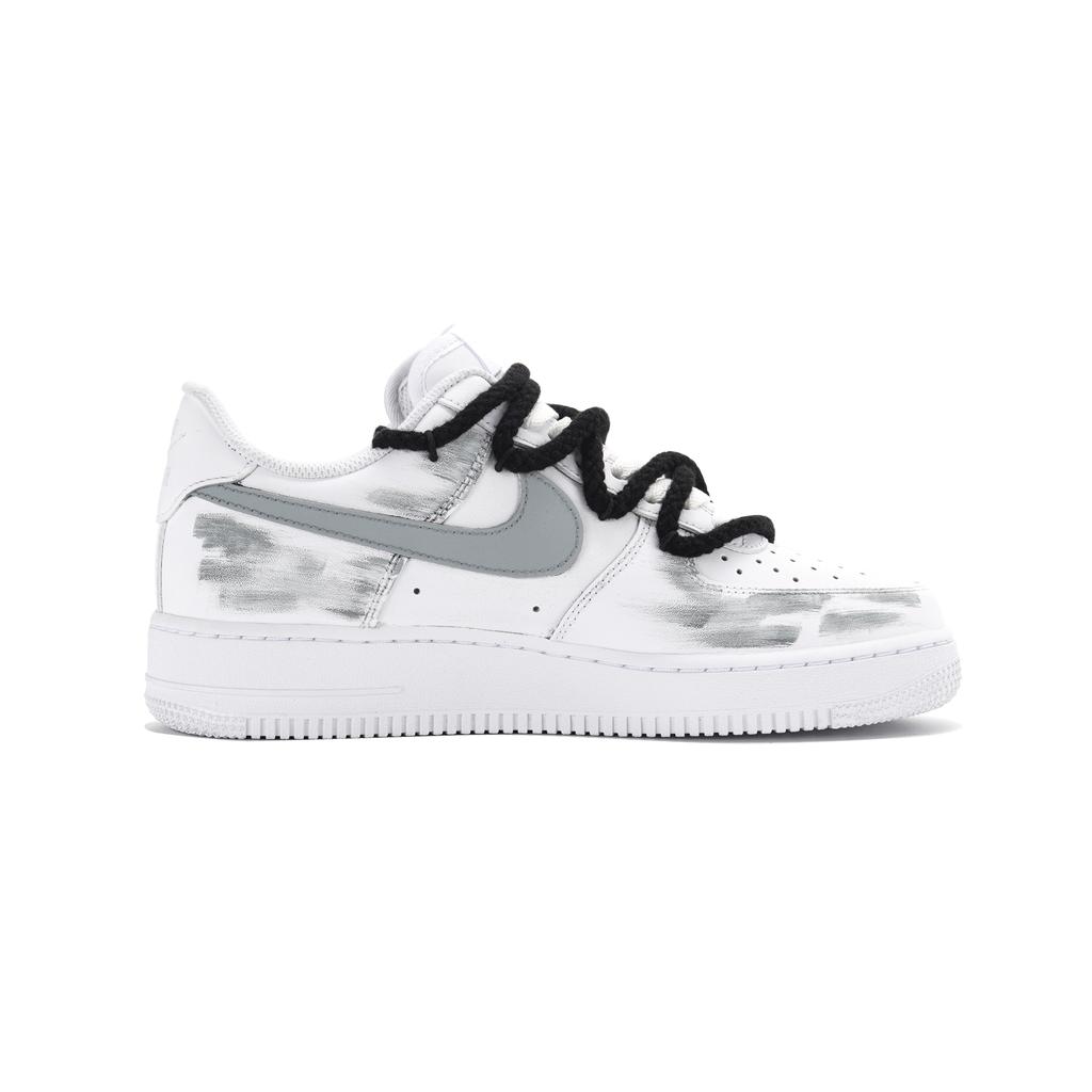 Nike Scarpe da Skateboard Nike Air Force 1 Basse Unisex Bianco Grigio HF0022-100(Squadra-)-Sacchetti di imballaggio casuali