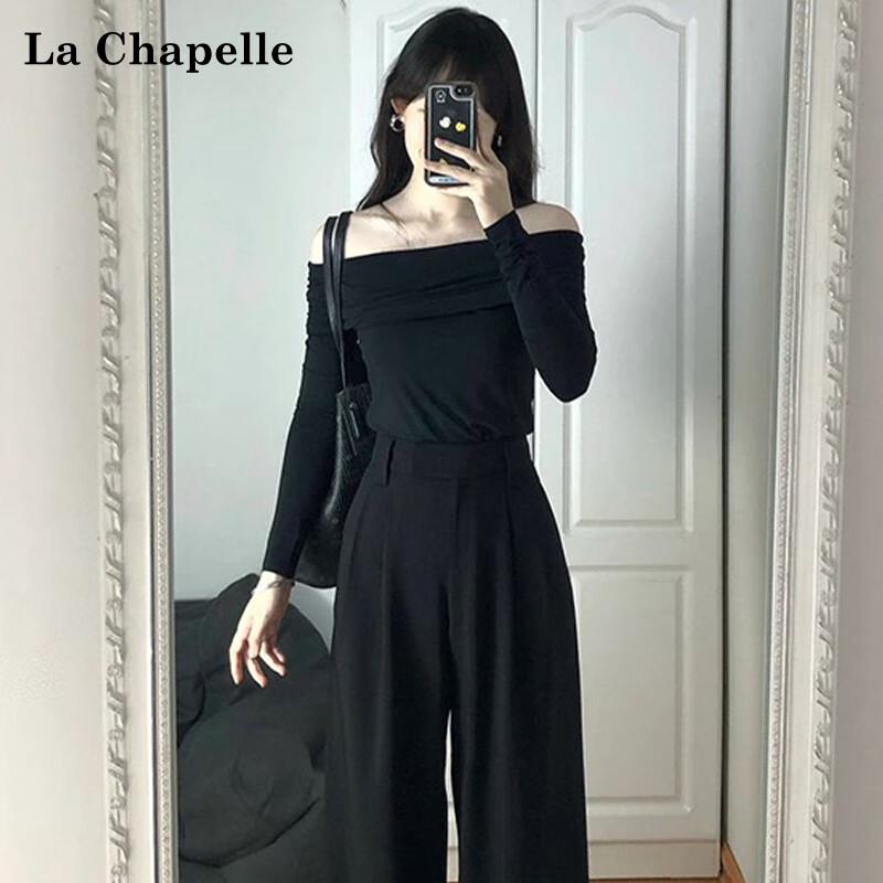 La Chapelle Women's French Style Off-Shoulder Long Sleeve T-Shirt