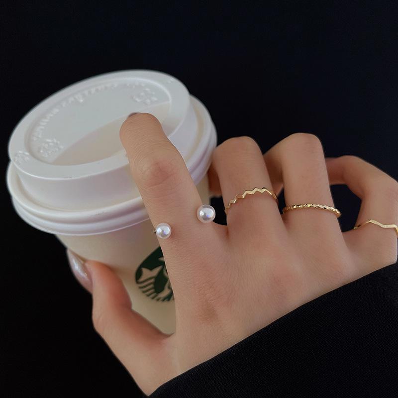 2024 Korean Fashion Trendy Women's Simple Ring Set - Chic Internet Celebrity Style