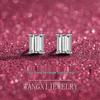 Emerald Cut Moissanite Stud Earrings - 1 Carat Geometric Simple Studs for Women