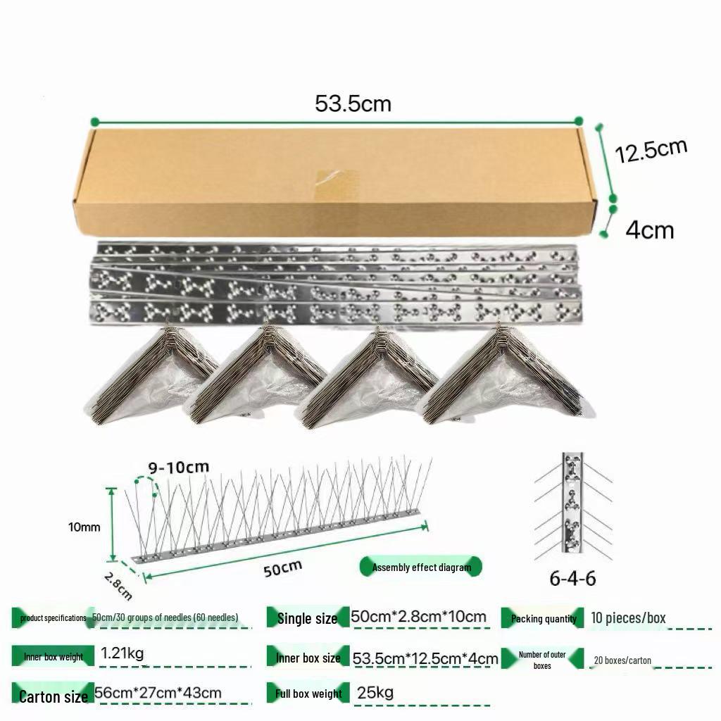 Stainless Steel Bird Spikes for Balcony: Deterrent for Pigeons and Cats