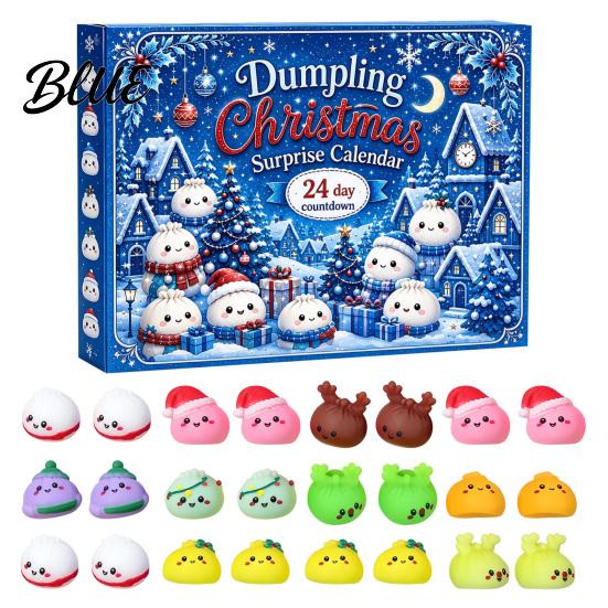 Sensory Relief Gifts for Classmates 2026 Christmas Dumplings Advent Calendar with 24 Mini Bun Squeeze Party Supplies Students Toys Festive Countdown