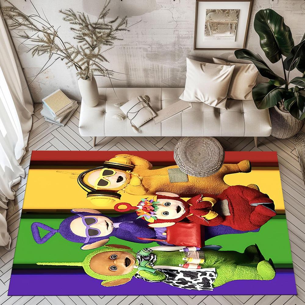 Teletubbies Rainbow Flag Square Rugs Are a Great Choice for Living Rooms, Bedrooms, Home Décor, and As Gifts.