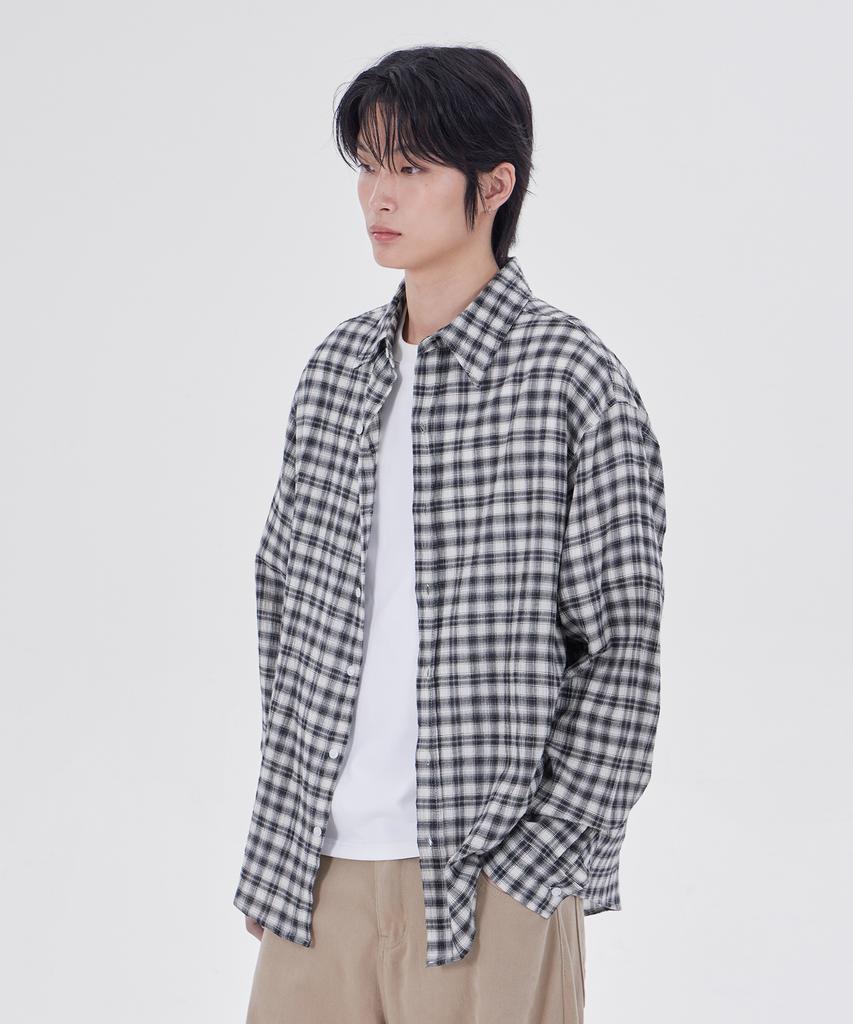 GLW Easy Overfit Check Shirt Black