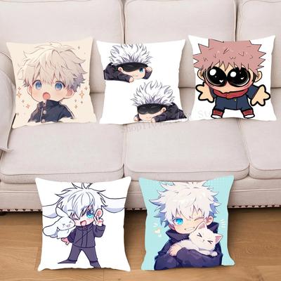 1pc Jujutsu Kaisen Pillow Case Square Bedroom Sofa Leisure Comfort Cushion Car Living Room Home Decoration