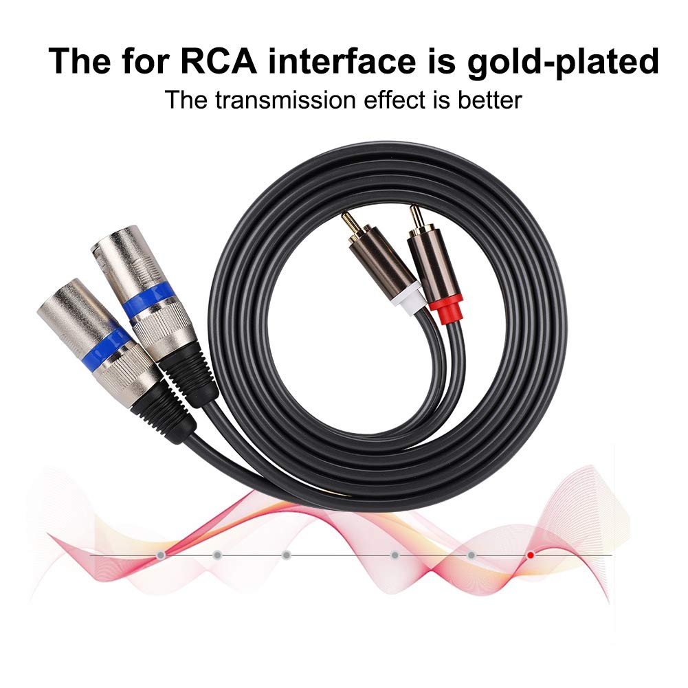Male To XLR Male Audio XLR Conversion Interface Patch PVC for Audio Microphone Adapter, Cable, Cable, Approx. 1.5M Length, Cable, Cord, 2-Row Wire,
